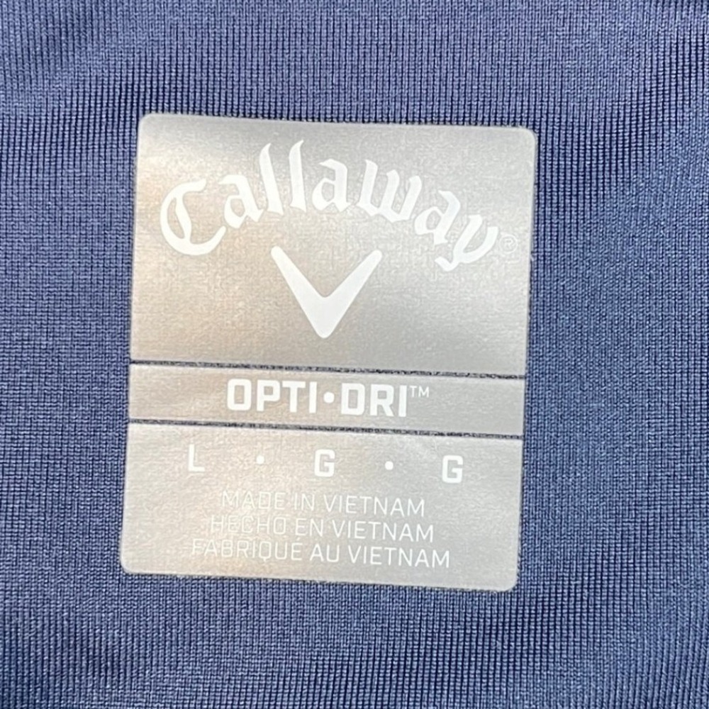 Callaway Mens Large White Navy Blue Polo Shirt Short Sleeve‎ Chevron Colorblock - Picture 3 of 8